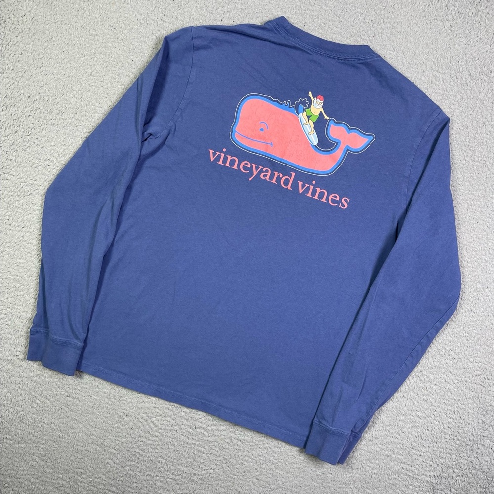 Kids vineyard vines surfing Santa Claus‎ long sleeve T-shirt